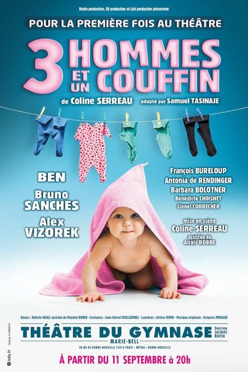 3 hommes et un couffin постер