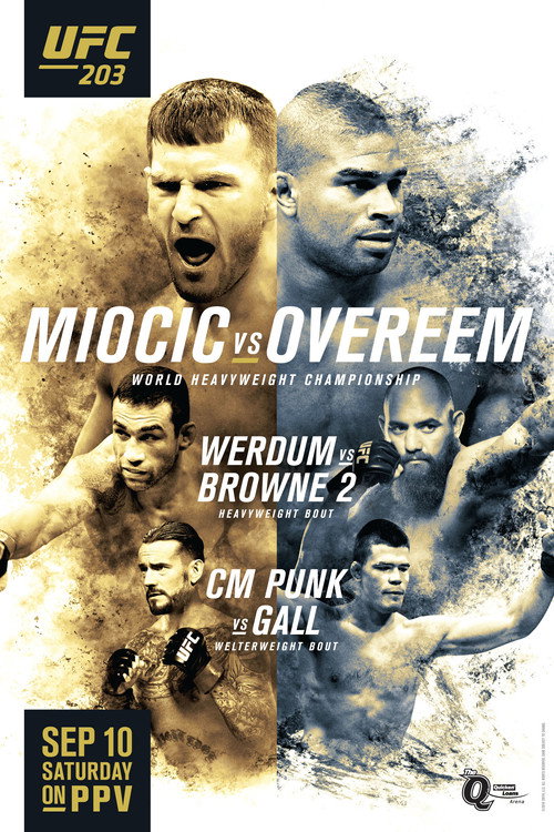 UFC 203: Miocic vs. Overeem постер