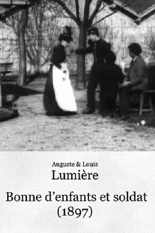 Bonne d'enfants et soldat постер