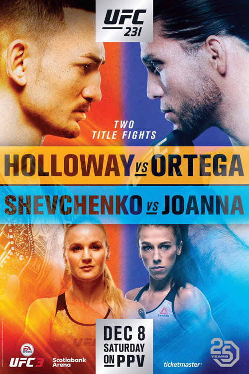 UFC 231: Holloway vs. Ortega постер