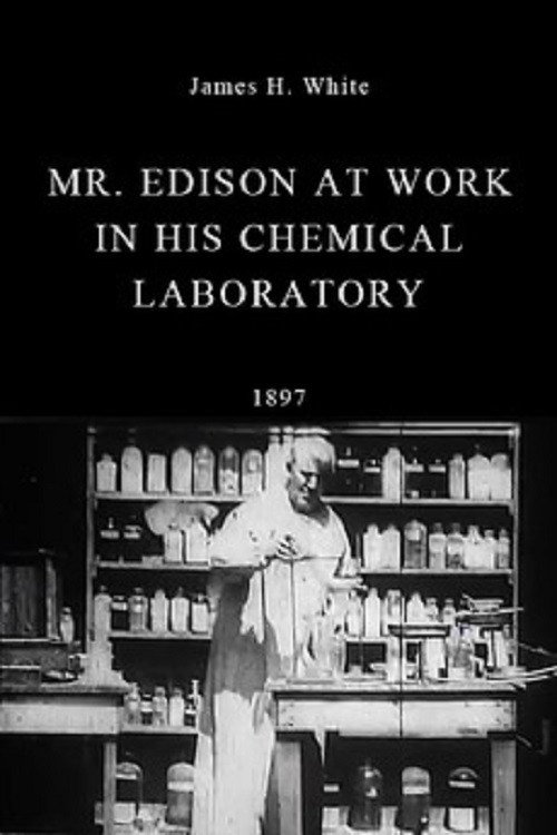 Mr. Edison at Work in His Chemical Laboratory постер