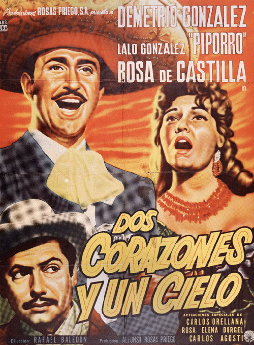 Dos corazones y un cielo постер