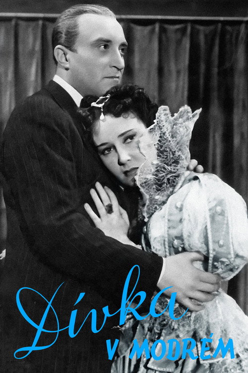 Девушка в голубом постер